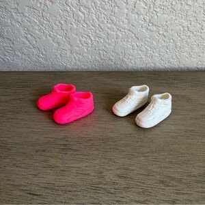Barbie Doll Shoes Lot Hot Pink & White Miniature Sneakers‎ Mattel Accessory
